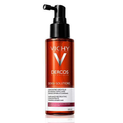 Vichy Dercos Densi-Solutions hair care serum bottle with black pump, amber-red 100 ml on Tampa Home & Garden Store