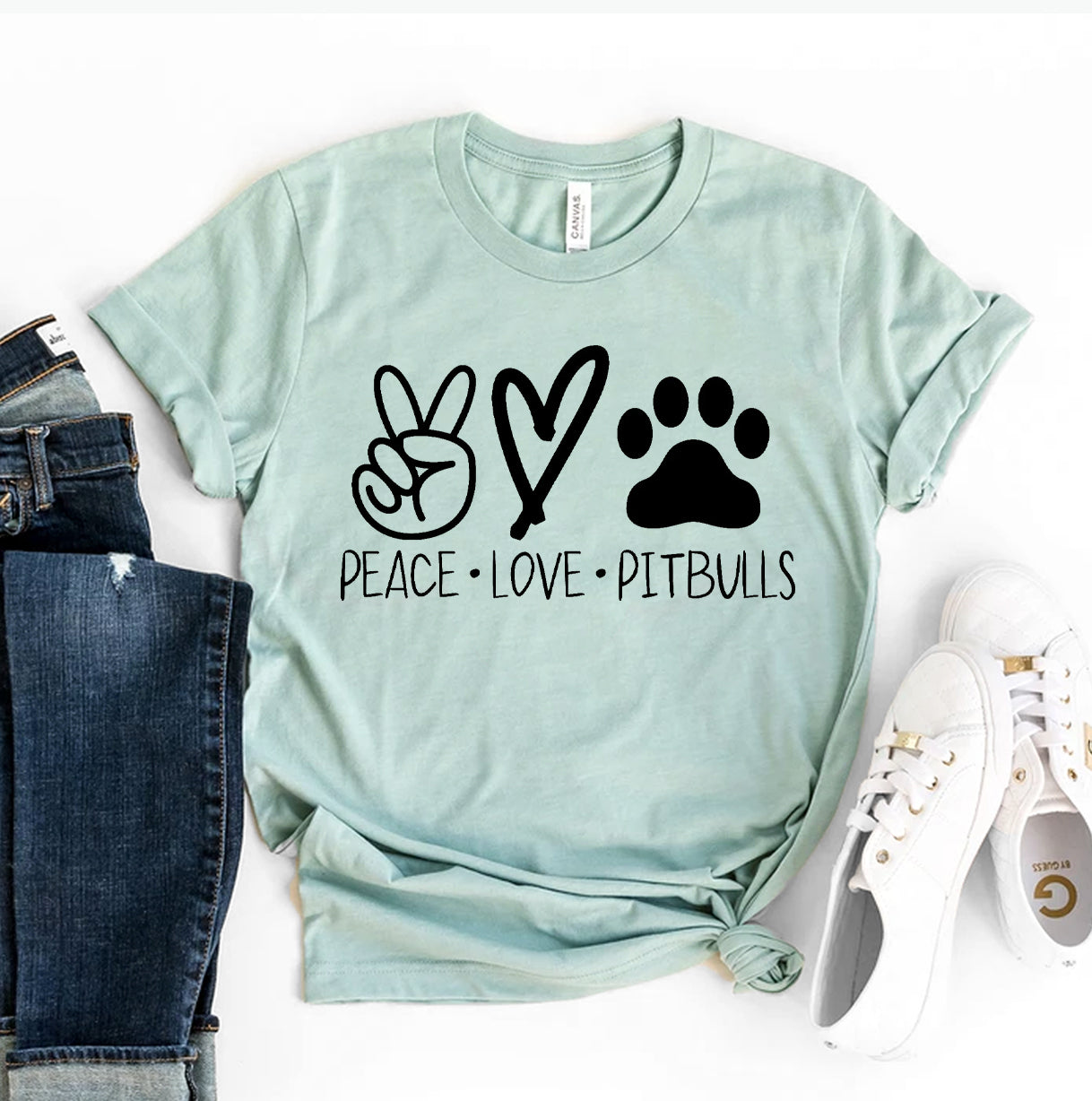 Peace Love Pitbulls T-shirt - Tampa Home & Garden Store