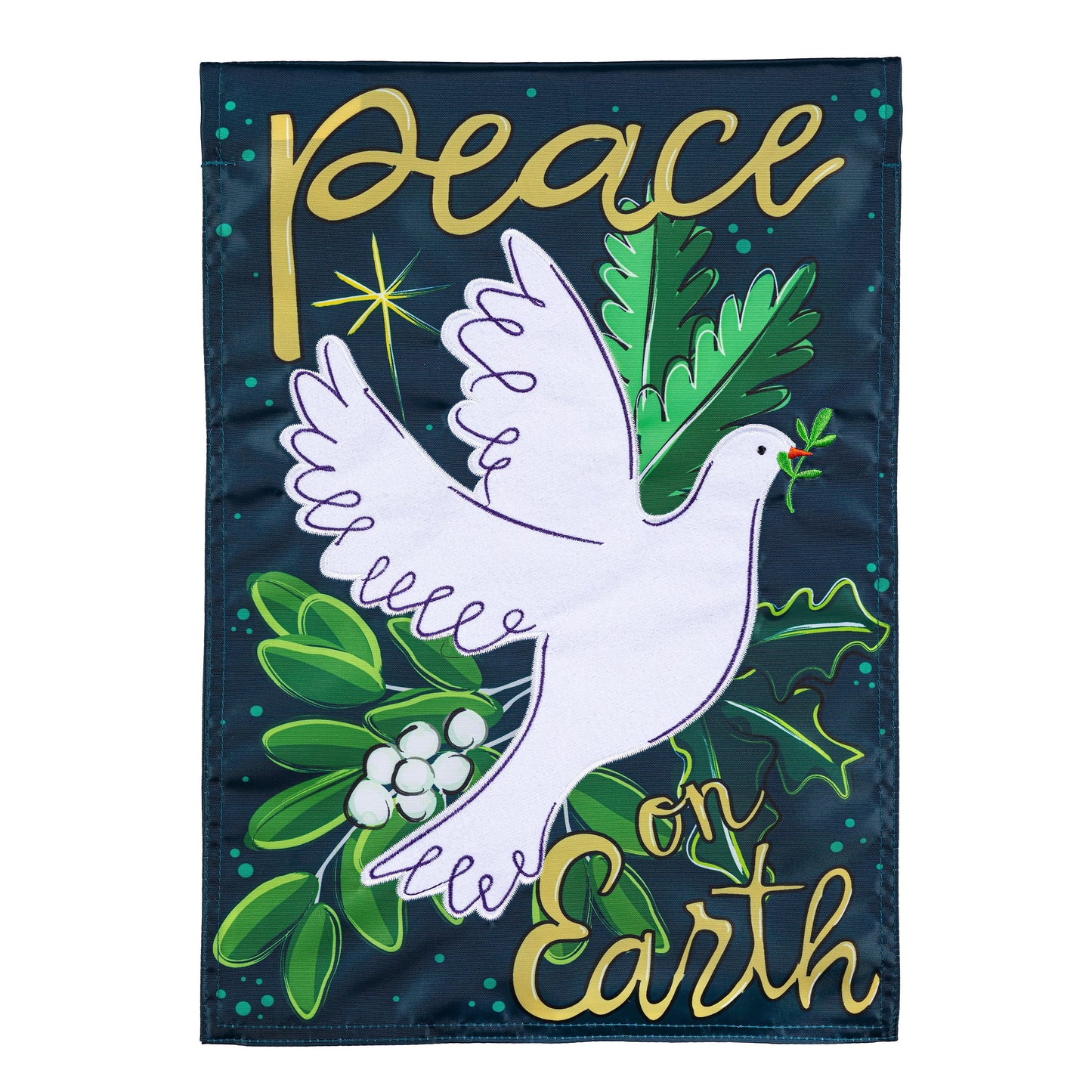 Peace On Earth Applique Garden Flag - Tampa Home & Garden Store