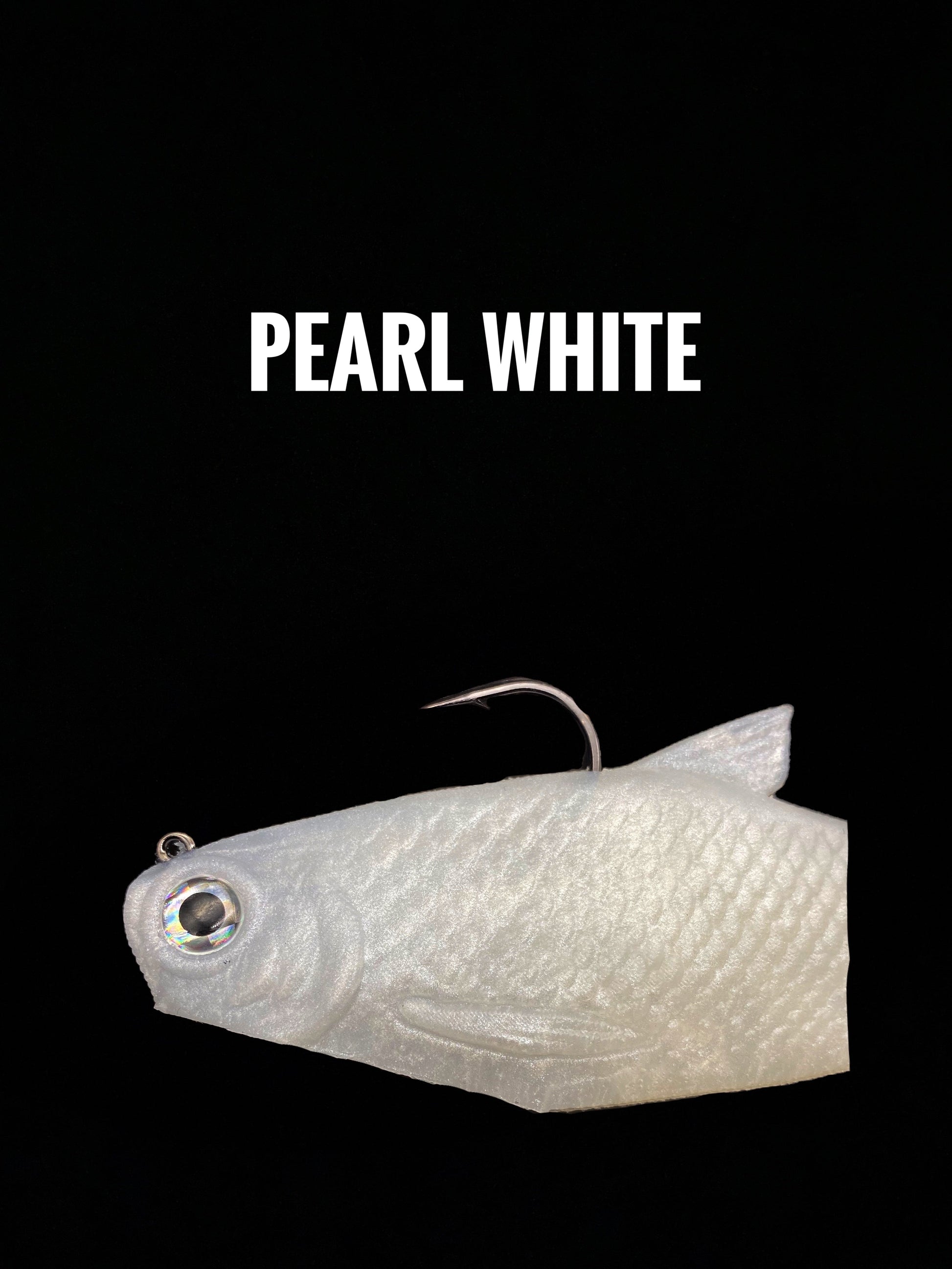 Boot-tail Bacca Burrito soft swimbait Pearl White by Bull Shad Swimbaits on Tampa Home & Garden Store