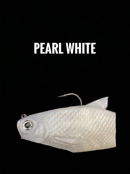 Boot-tail Bacca Burrito soft swimbait Pearl White by Bull Shad Swimbaits on Tampa Home & Garden Store