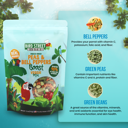 Peas & Bell Peppers Boost - Parrot Veggies Mix - Tampa Home & Garden Store