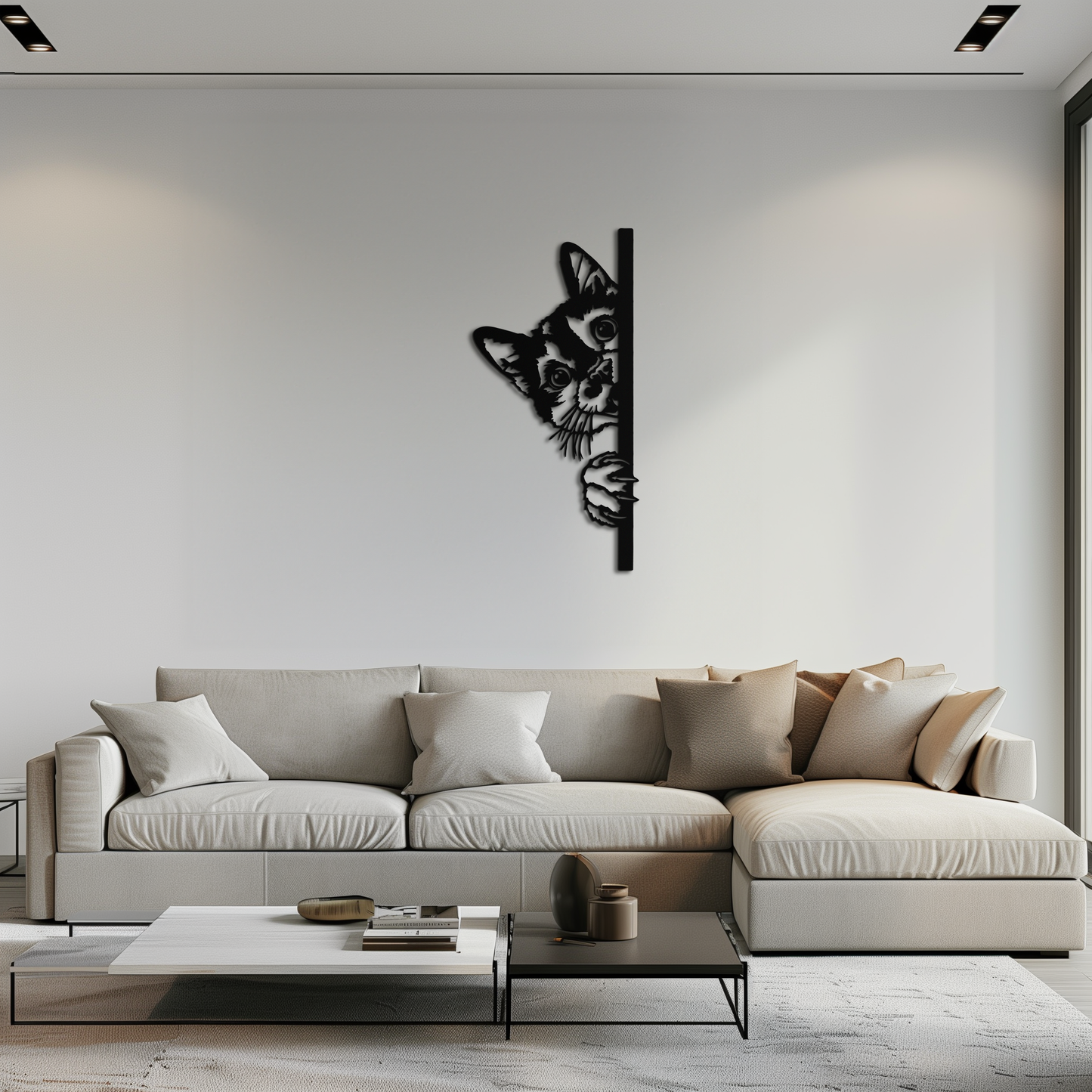 Peeking Cat Metal Wall Art – Cute Kitty Home Decor - KAF193 - Tampa Home & Garden Store