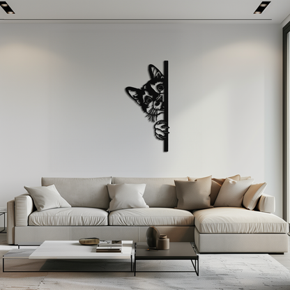Peeking Cat Metal Wall Art – Cute Kitty Home Decor - KAF193 - Tampa Home & Garden Store