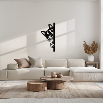Peeking Cat Metal Wall Art – Cute Kitty Home Decor - KAF193 - Tampa Home & Garden Store