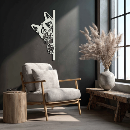 Peeking Cat Metal Wall Art – Cute Kitty Home Decor - KAF193 - Tampa Home & Garden Store