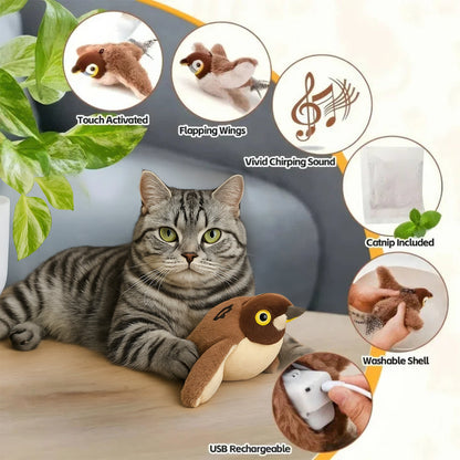 Peelaid™ Flapping Bird – Rechargeable Chirping Cat Toy - Tampa Home & Garden Store