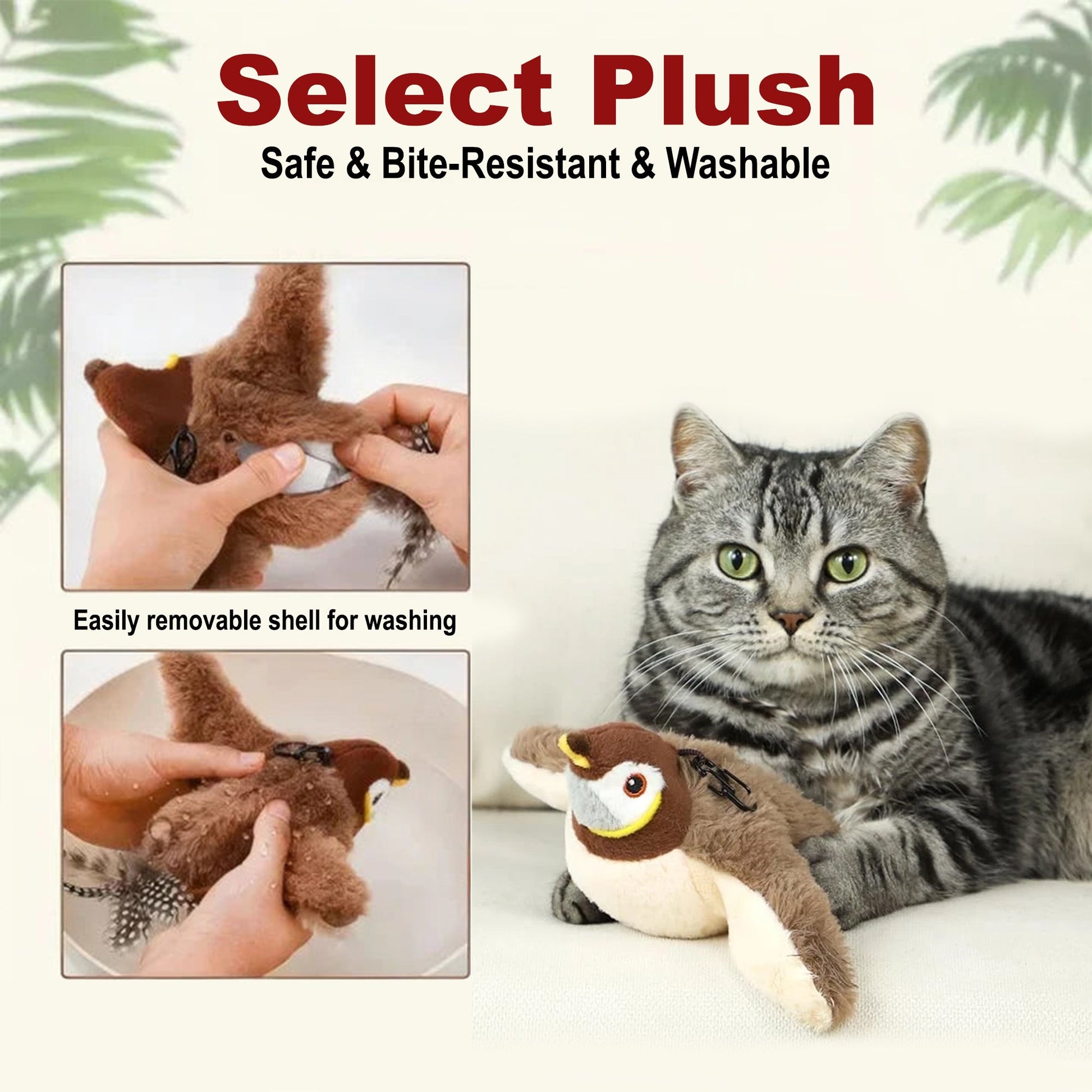 Peelaid™ Flapping Bird – Rechargeable Chirping Cat Toy - Tampa Home & Garden Store