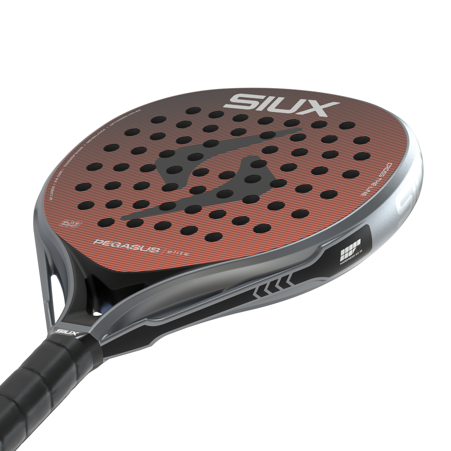 Pegasus Elite 4 2026 padel racket, orange striped face with perforations by Siux USA on Tampa Home & Garden Store