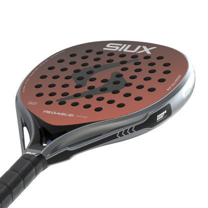 Pegasus Elite 4 2026 padel racket, orange striped face with perforations by Siux USA on Tampa Home & Garden Store