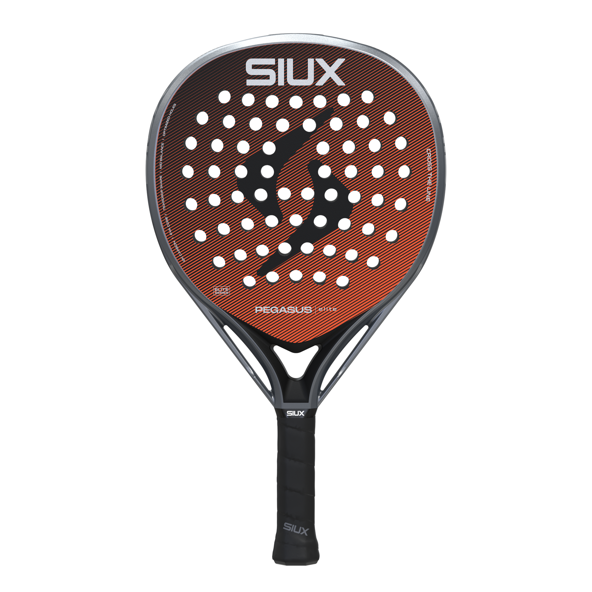 Pegasus Elite 4 2026 padel racket by Siux USA orange and black striped face on Tampa Home & Garden Store