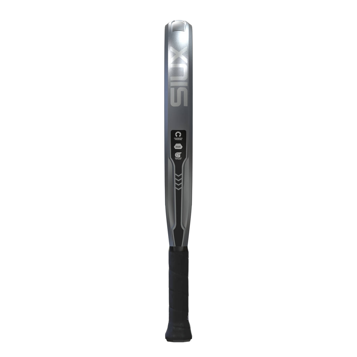 Padel racket Pegasus Elite 4 2026 by Siux USA, silver carbon shaft with SIUX logo and grip on Tampa Home & Garden Store
