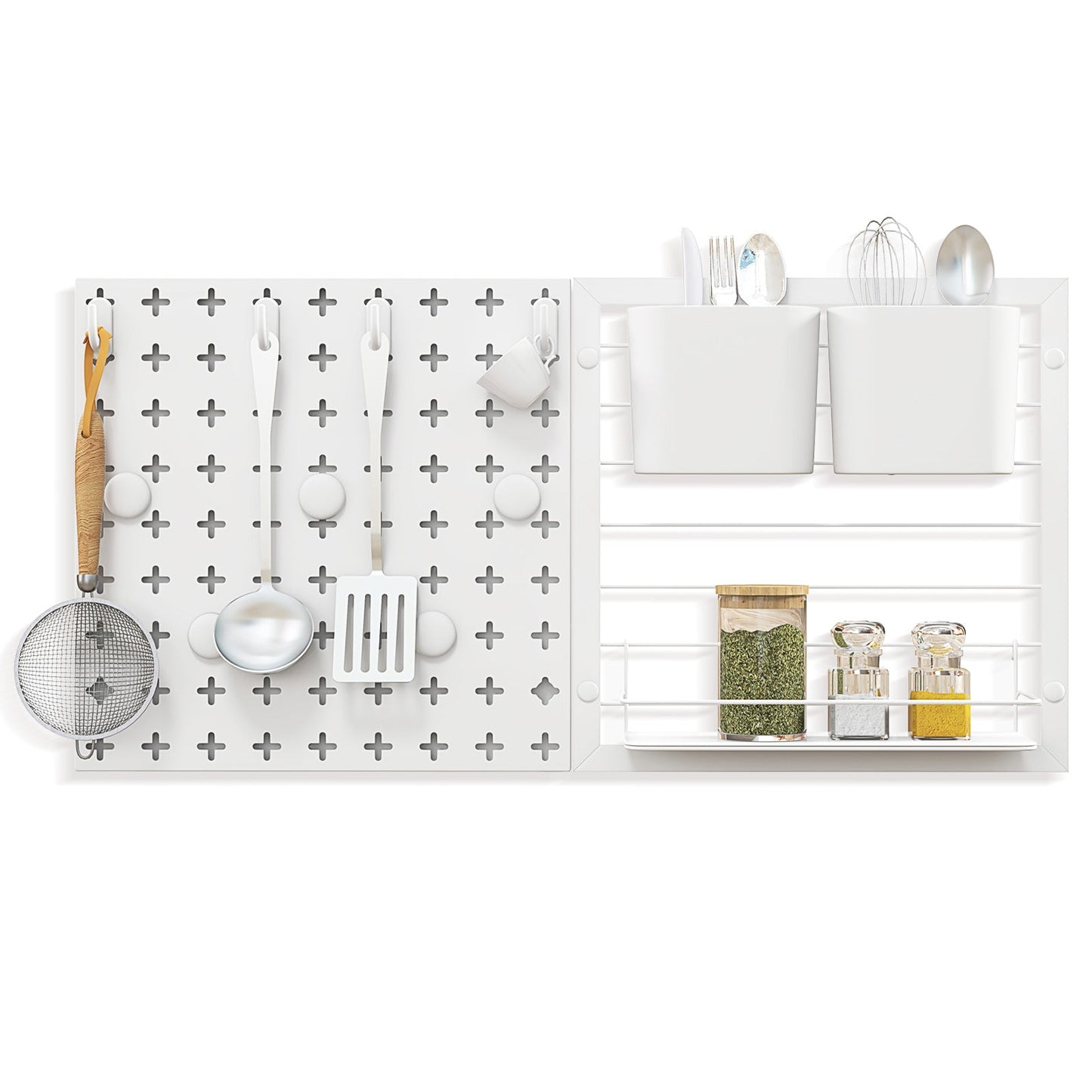 Kit de organización de pared perforada con imanes y ganchos