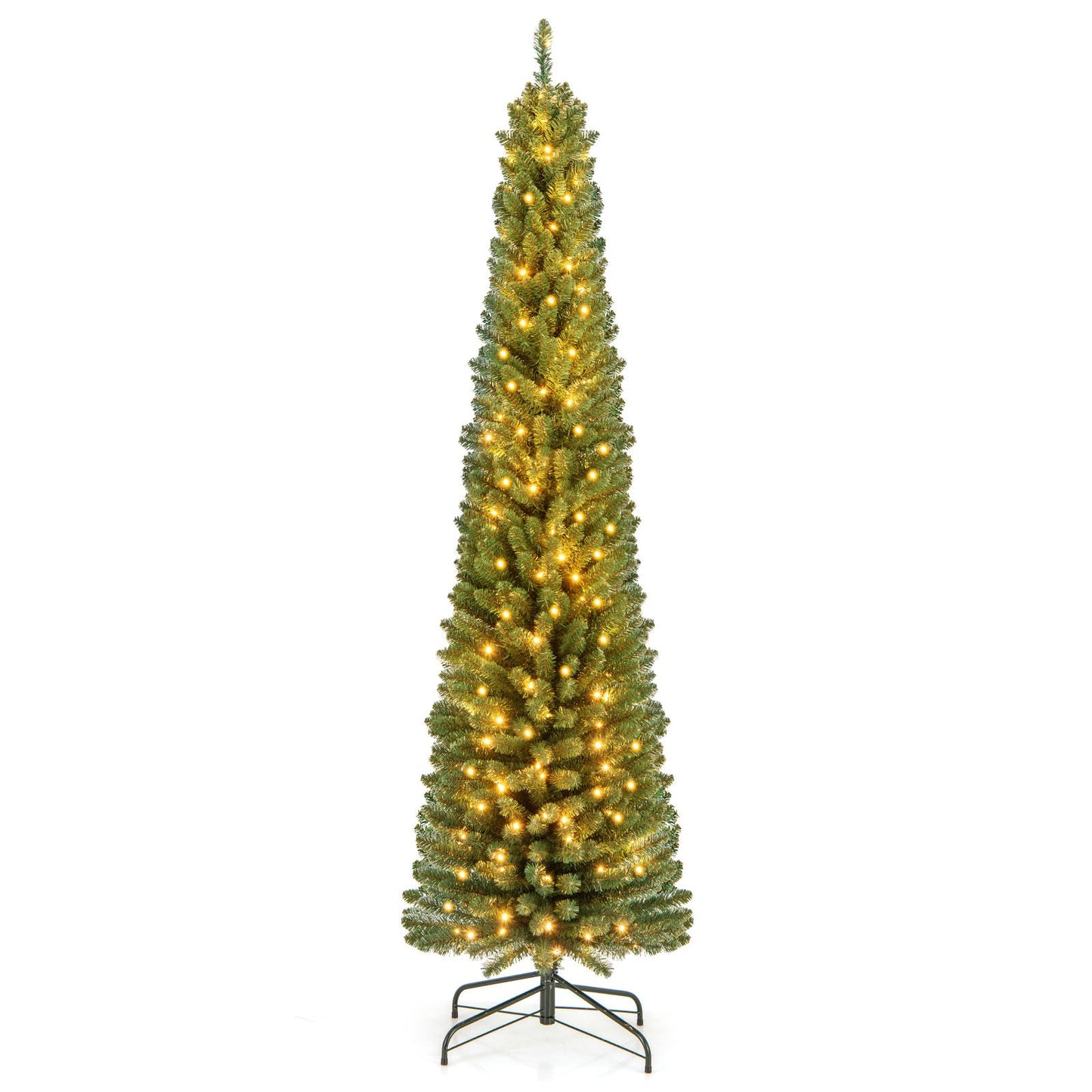 DirectDeals Pencil Christmas Tree, evergreen with memory-wire branches and warm LED lights on Tampa Home & Garden Store