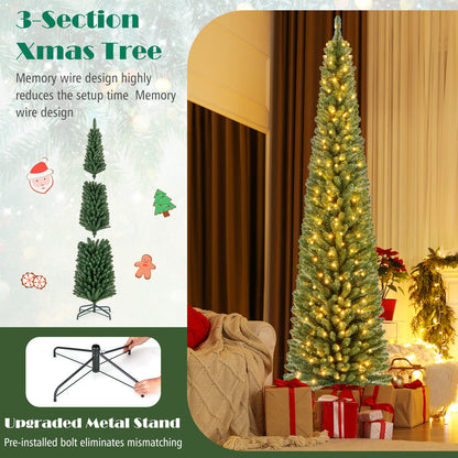 Pencil Christmas Tree with memory wire branch tips and warm LED lights DirectDeals on Tampa Home & Garden Store
