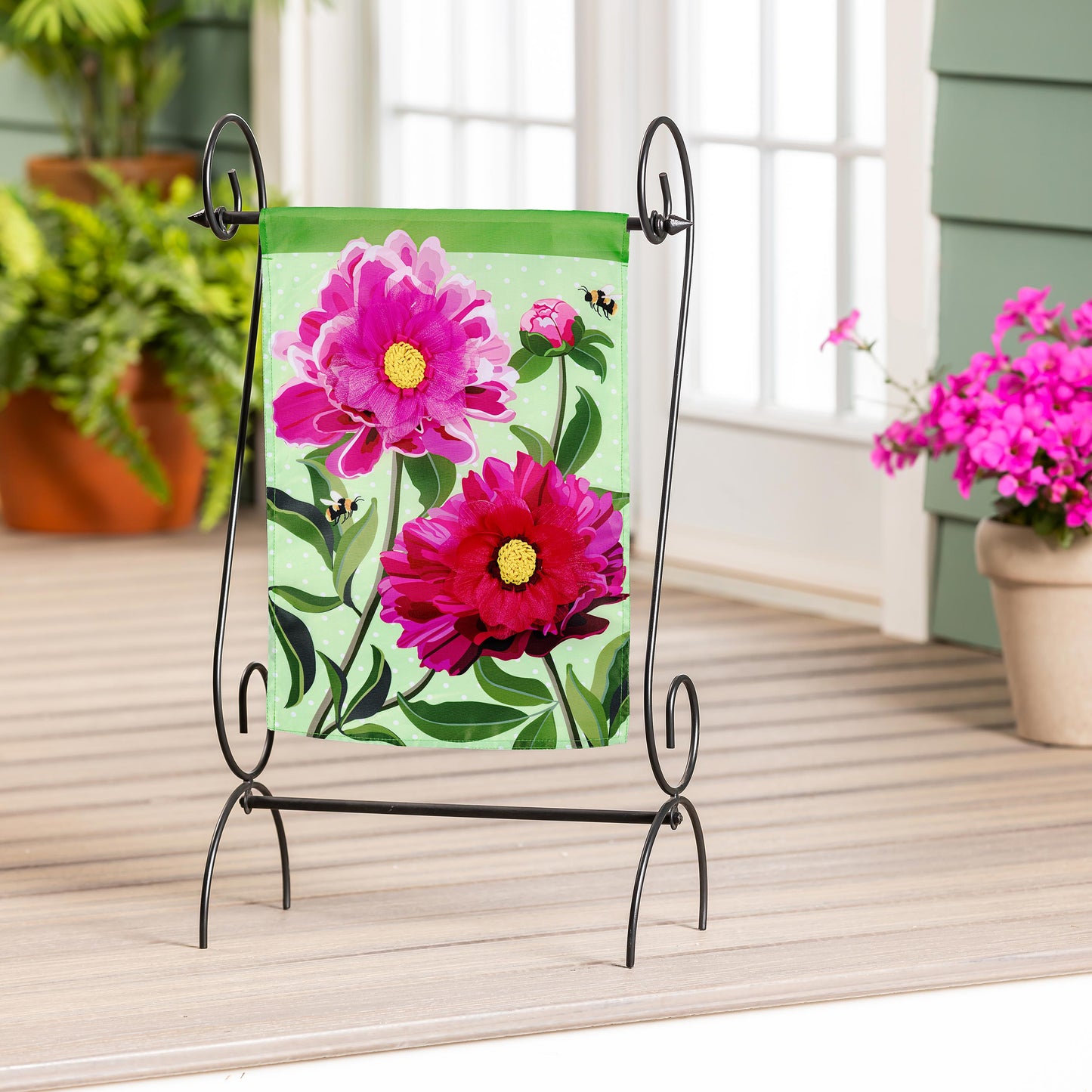 Peony Garden Applique Garden Flag - Tampa Home & Garden Store