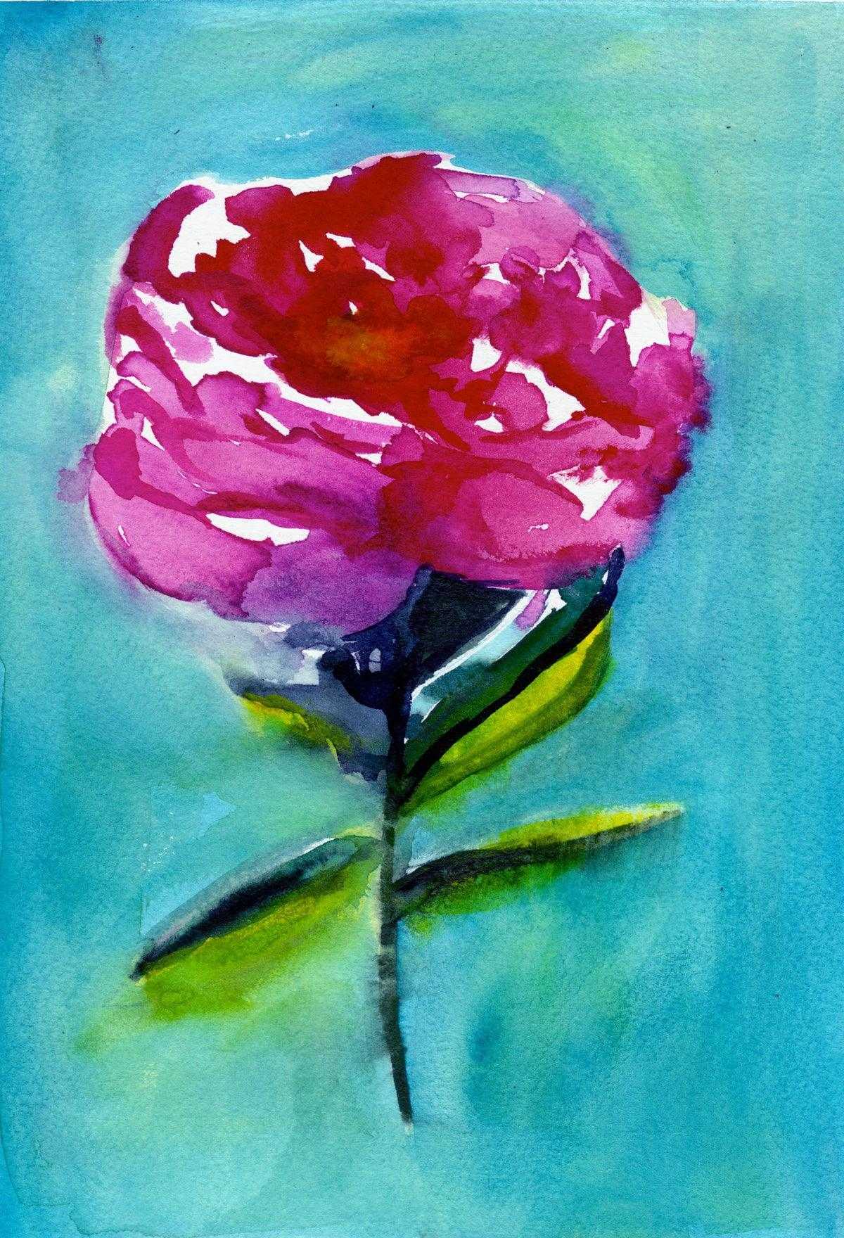 Lámina artística de peonías – Arte floral de pared archivístico