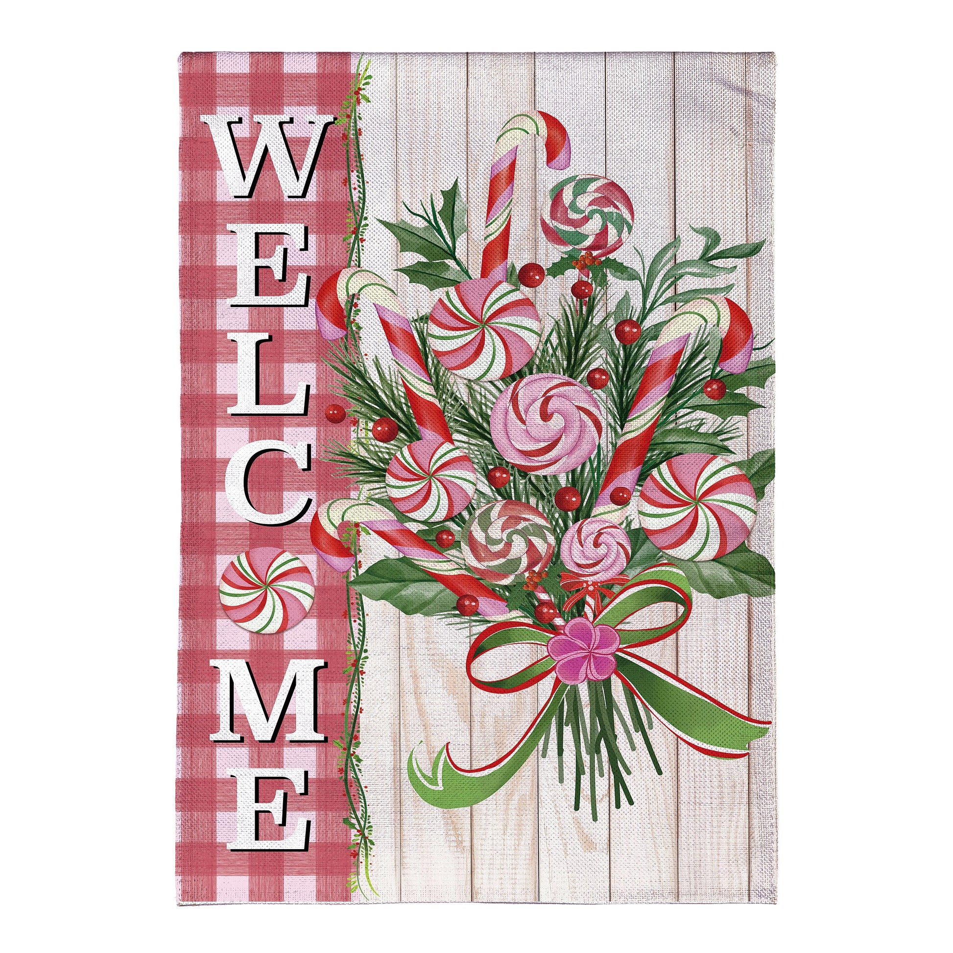 Peppermint Bouquet Burlap House Flag - Tampa Home & Garden Store