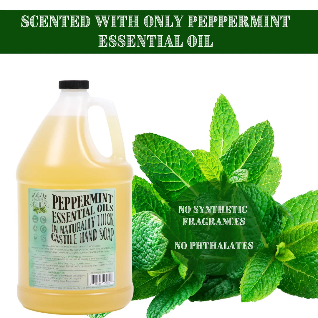 Peppermint Liquid Castile Soap – Thick, Concentrated, Organic Formula | Hand Soap & Multi-Purpose Cleaner | Vegan, Eco-Friendly & Made in USA - Tampa Home & Garden Store