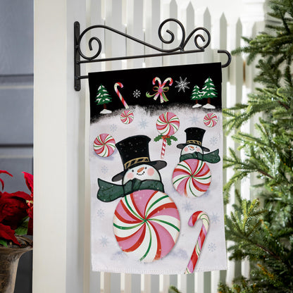Peppermint Snowmen Suede Garden Flag - Tampa Home & Garden Store