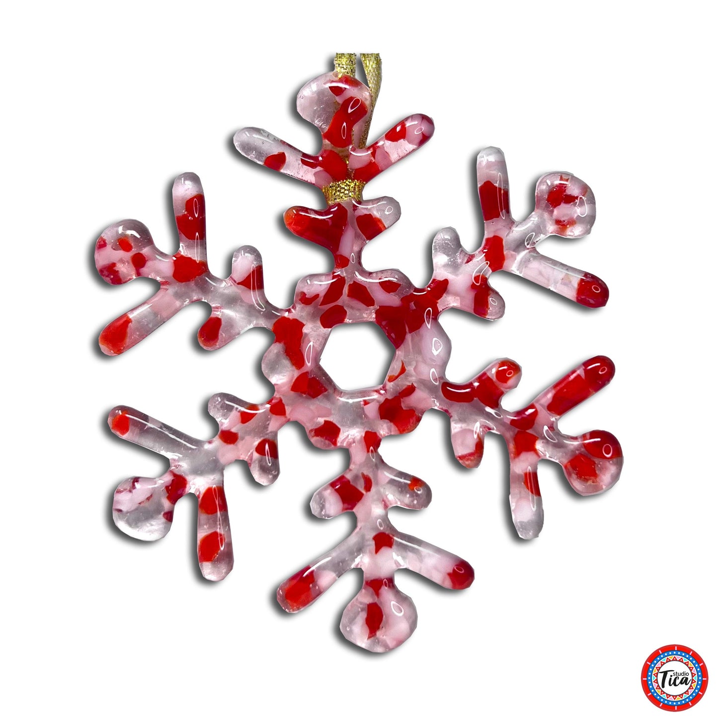 Copo de nieve de cristal artesanal - Menta Crujiente - de studioTica