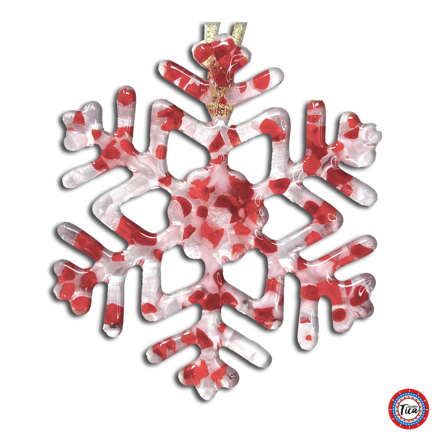 Copo de nieve de cristal artesanal - Menta Crujiente - de studioTica