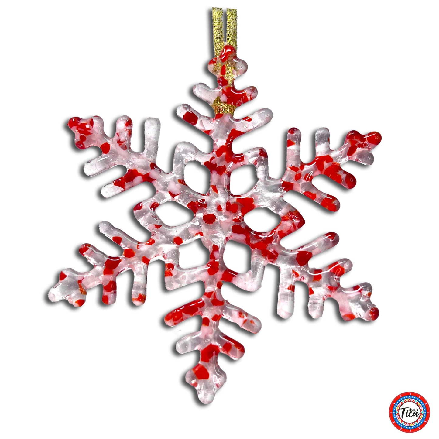 Copo de nieve de cristal artesanal - Menta Crujiente - de studioTica