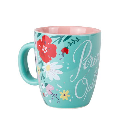 Perennial Optimist Curved Ceramic Mug - Tampa Home & Garden Store