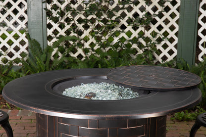 Perissa Woven Aluminum LPG Fire Pit dark bronze outdoor gas fireplace by Fire Sense on Tampa Home & Garden Store