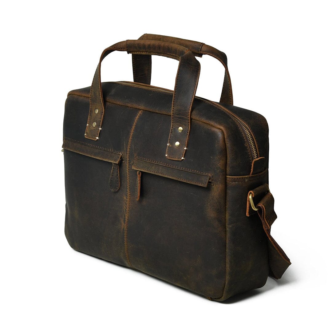 Perkins Buffalo Leather Office Briefcase - Tampa Home & Garden Store