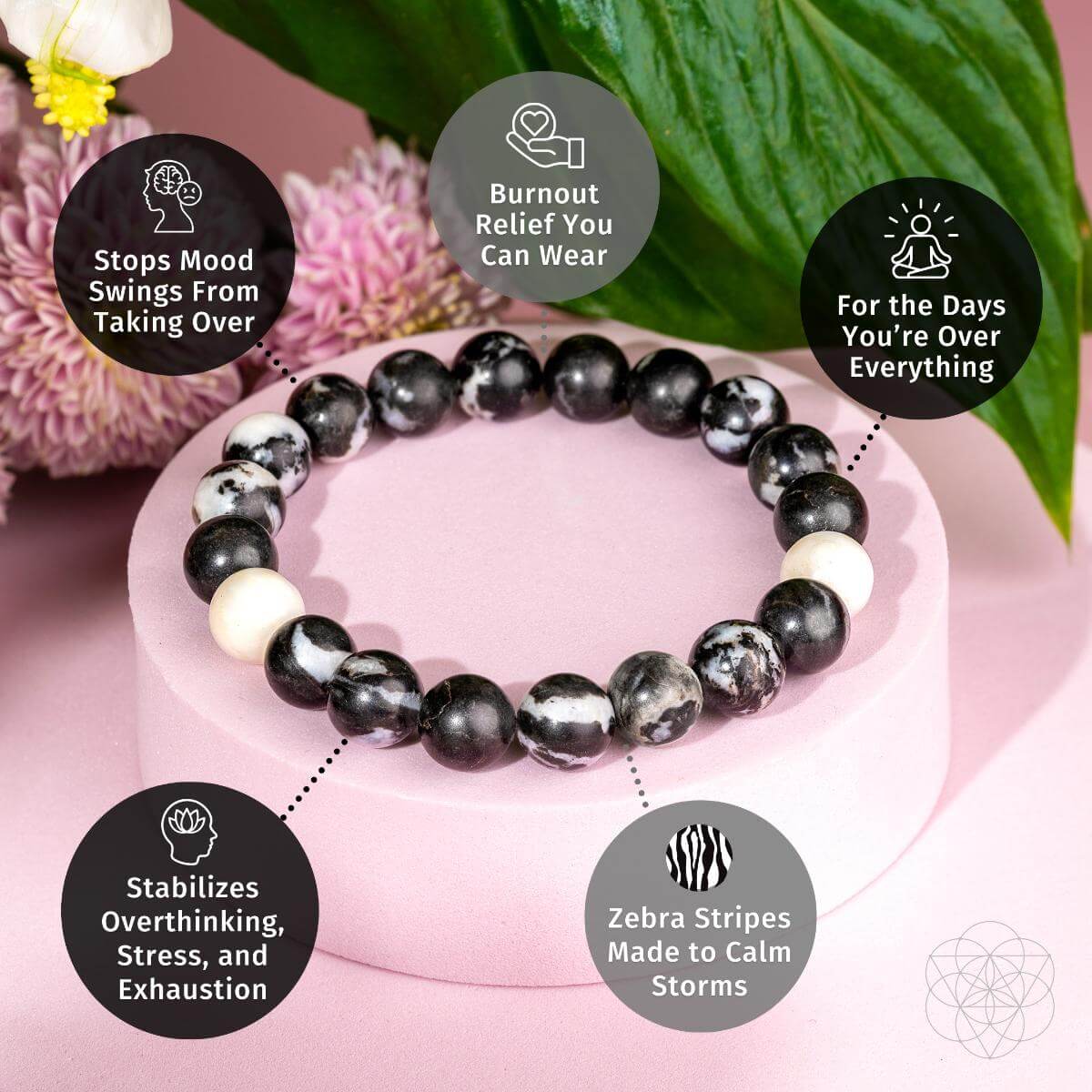 Permission to Pause - The Zebra Jasper Bracelet - Tampa Home & Garden Store
