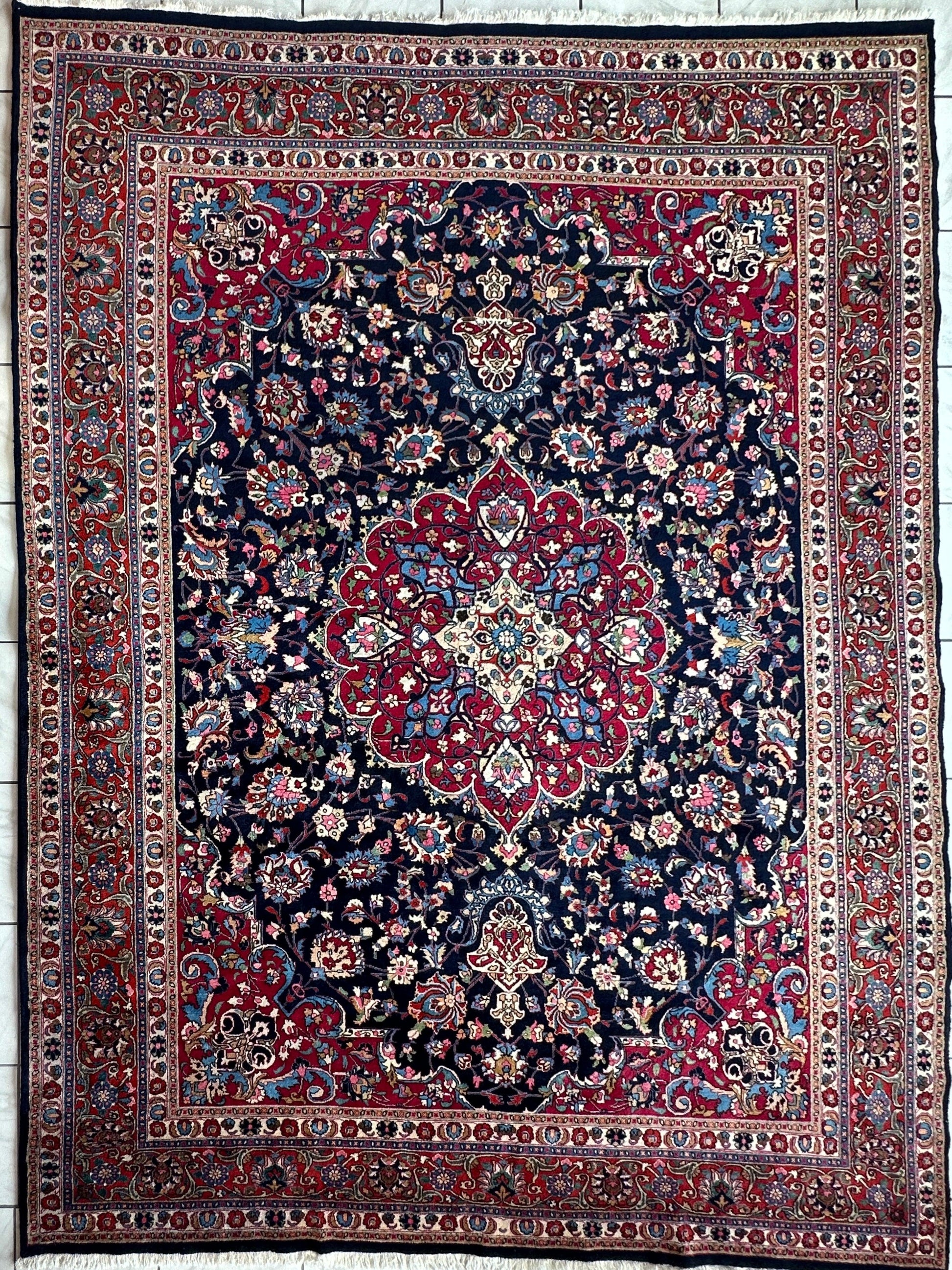 Persian Mashhad Hand Knotted Wool Area Rug 9’9” x 13’3” - Tampa Home & Garden Store