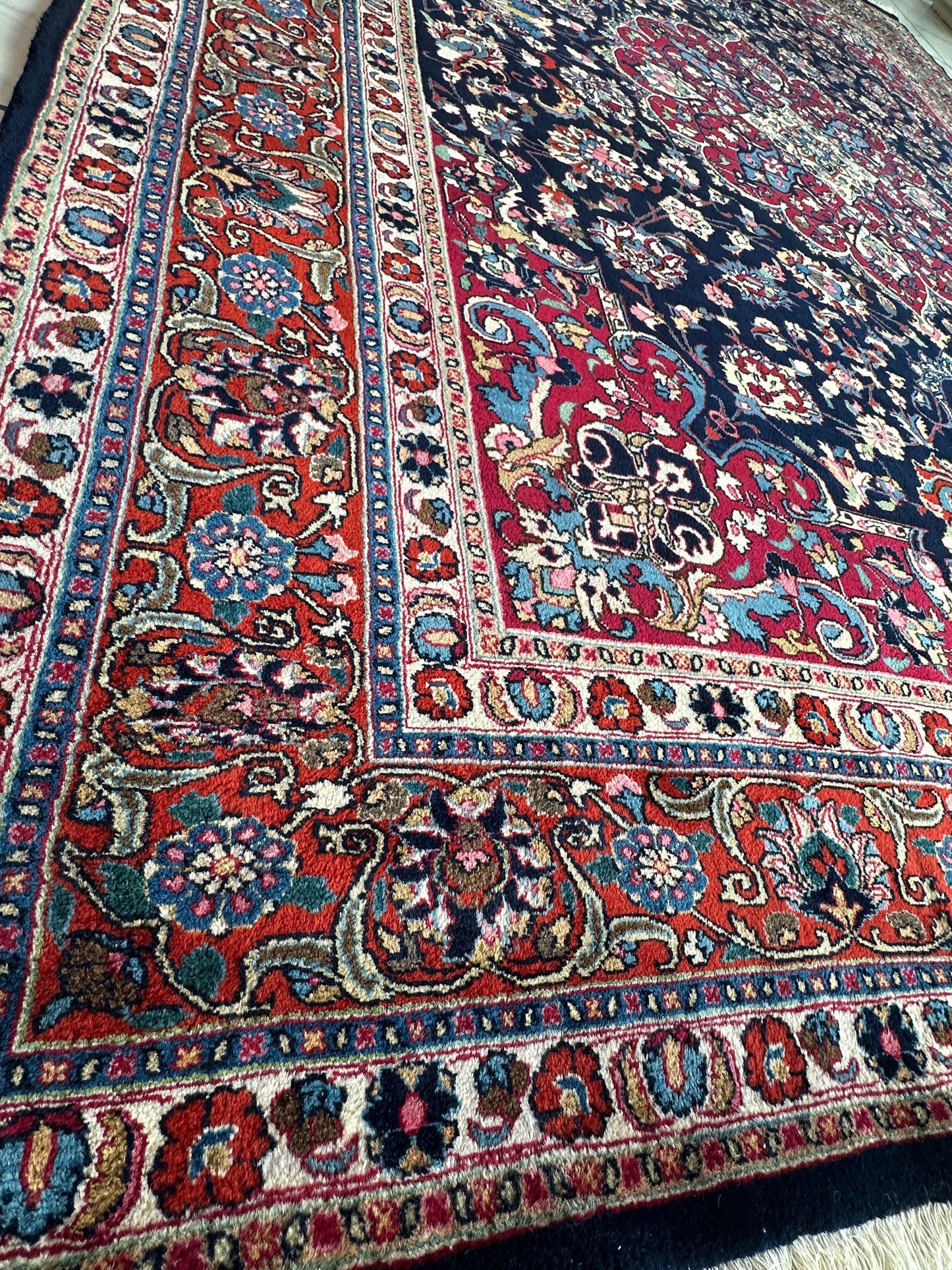Persian Mashhad Hand Knotted Wool Area Rug 9’9” x 13’3” - Tampa Home & Garden Store