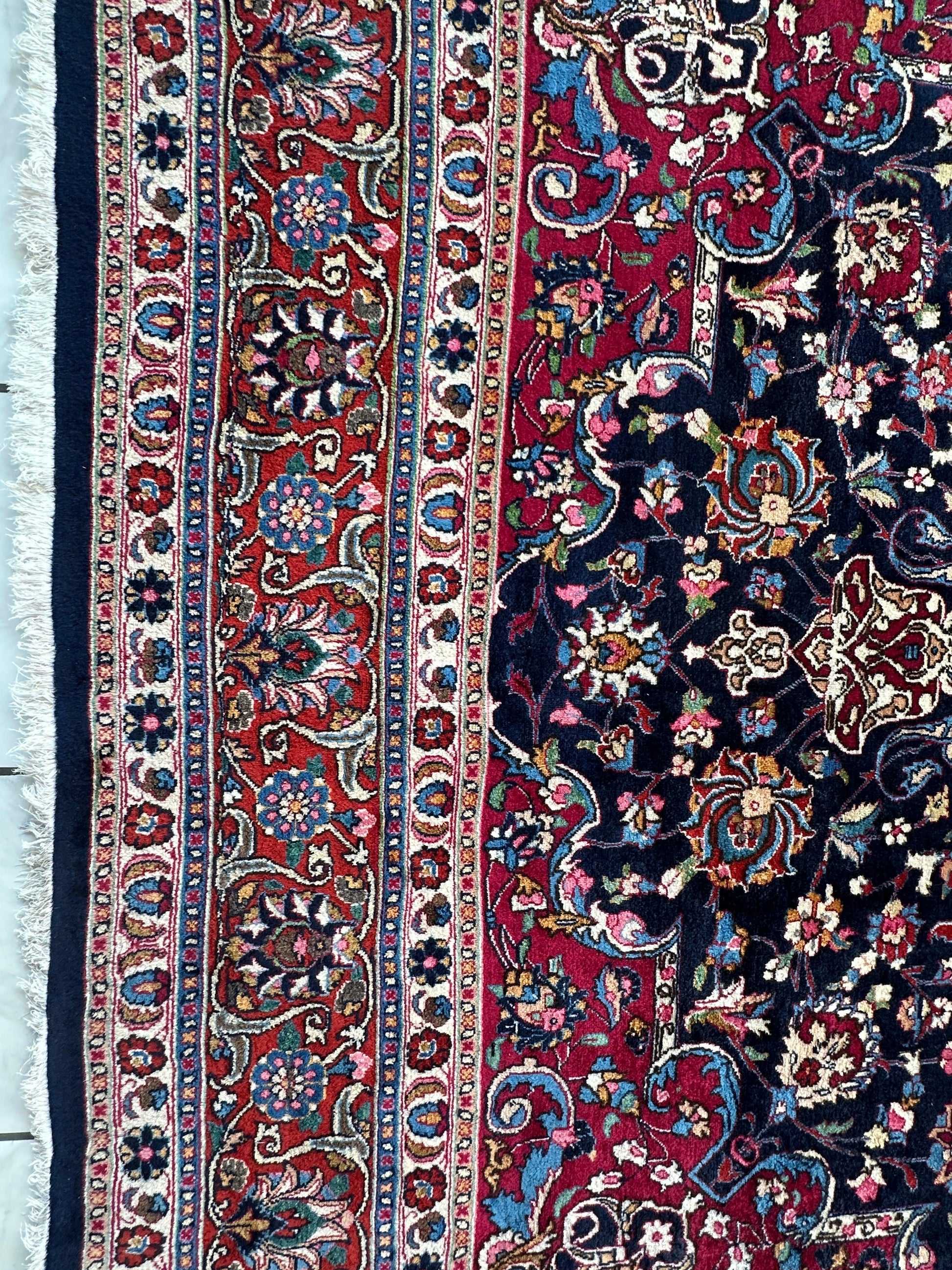 Persian Mashhad Hand Knotted Wool Area Rug 9’9” x 13’3” - Tampa Home & Garden Store