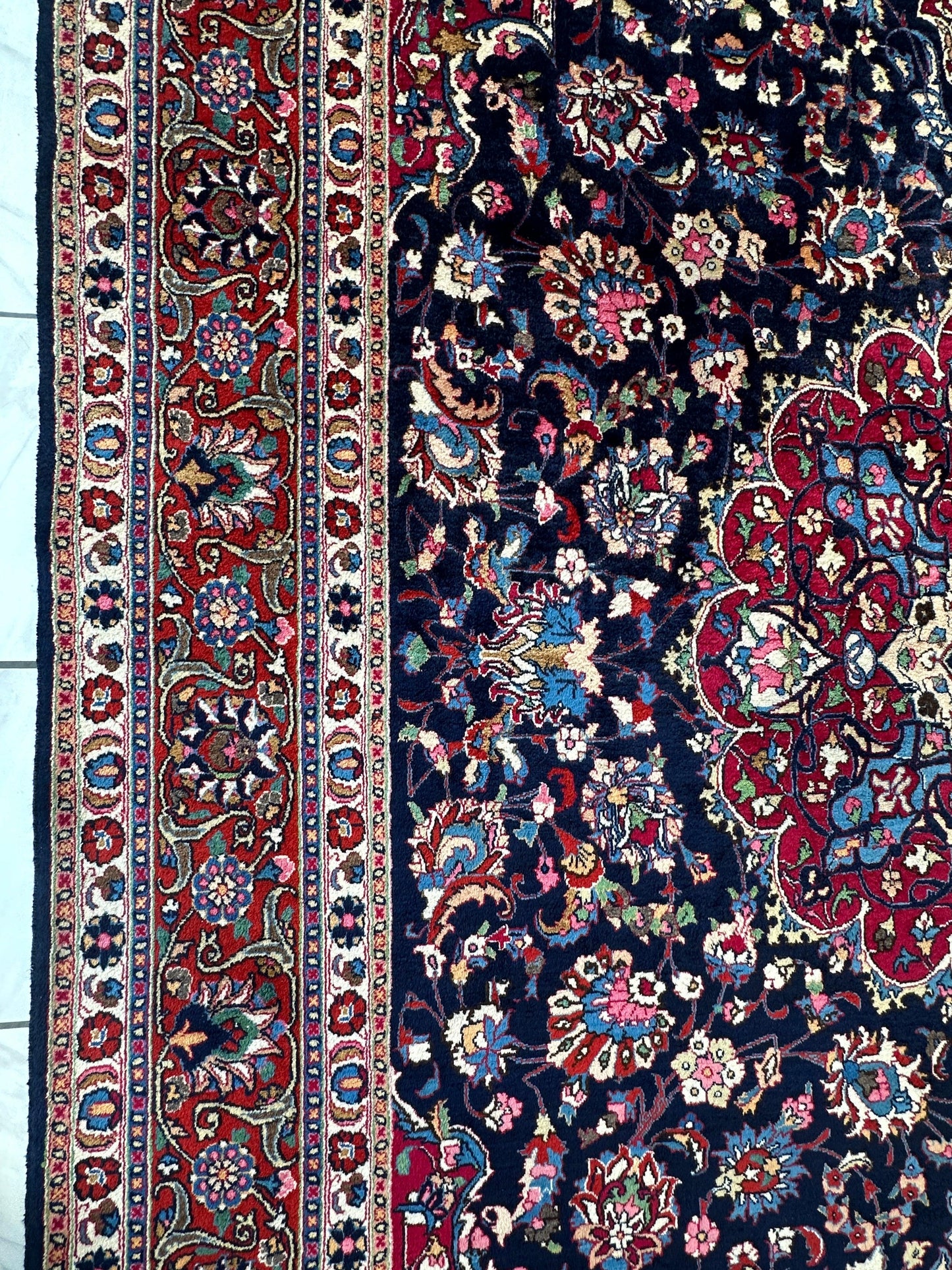 Persian Mashhad Hand Knotted Wool Area Rug 9’9” x 13’3” - Tampa Home & Garden Store