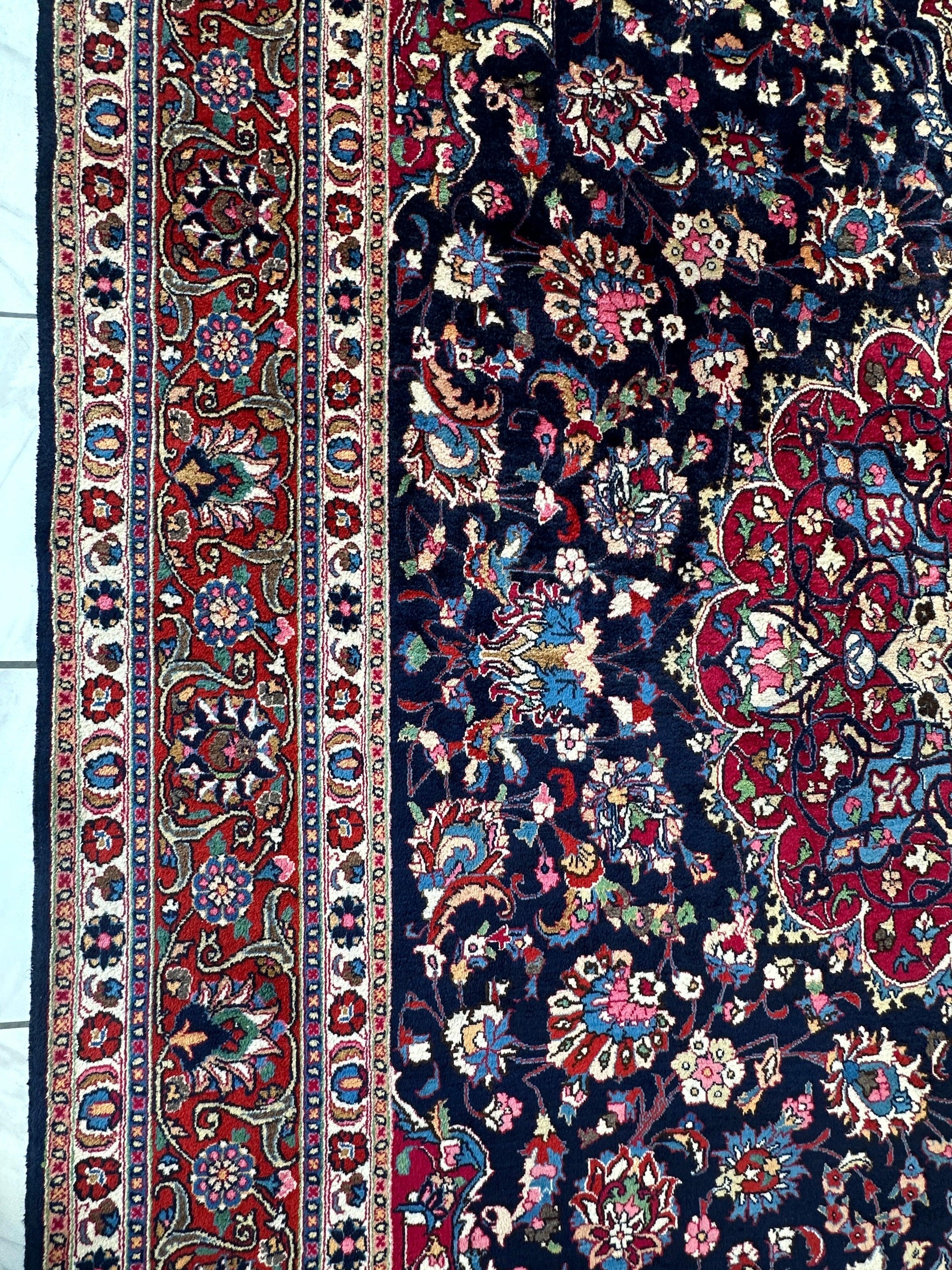Persian Mashhad Hand Knotted Wool Area Rug 9’9” x 13’3” - Tampa Home & Garden Store