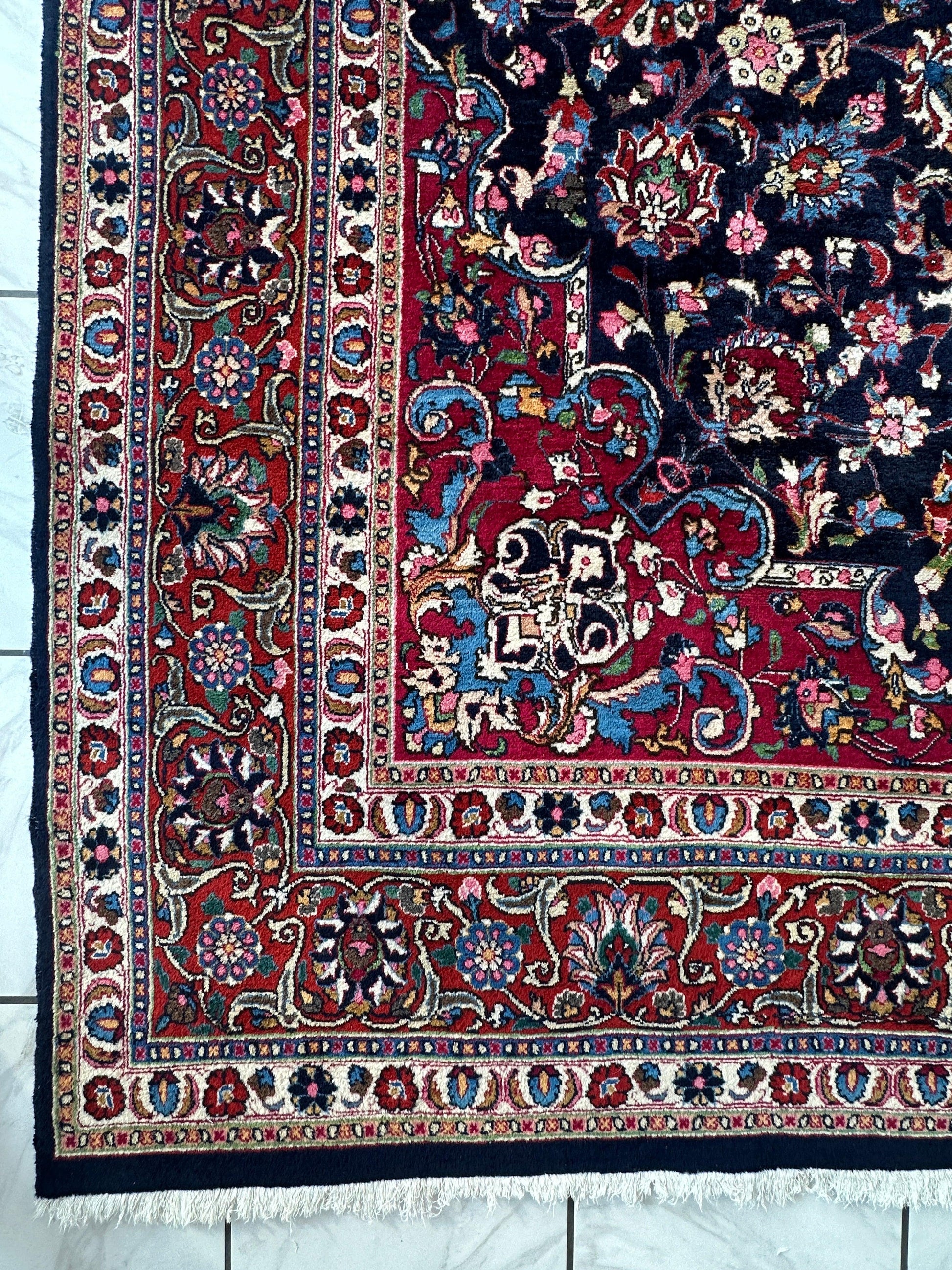 Persian Mashhad Hand Knotted Wool Area Rug 9’9” x 13’3” - Tampa Home & Garden Store