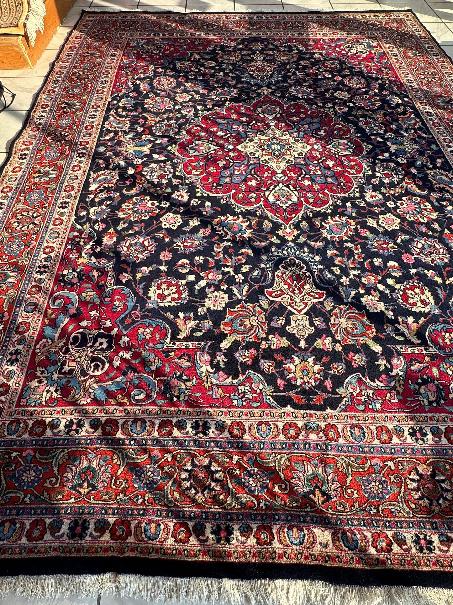 Persian Mashhad Hand Knotted Wool Area Rug 9’9” x 13’3” - Tampa Home & Garden Store