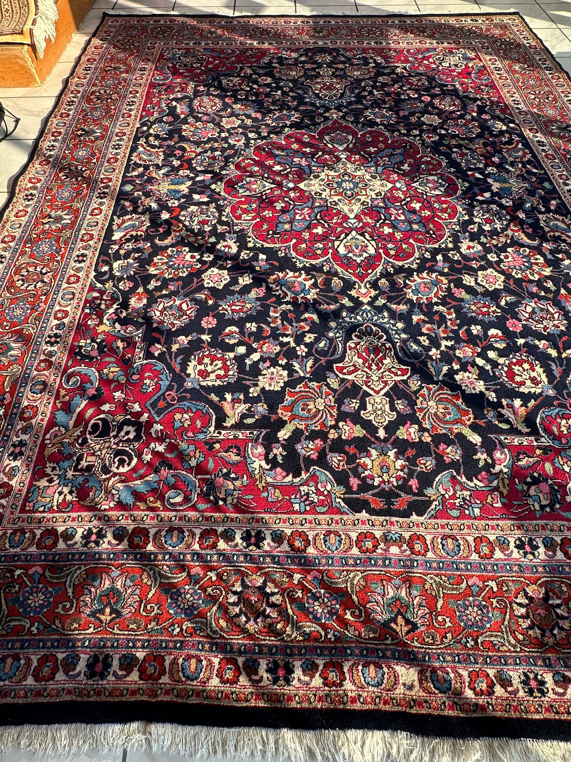 Persian Mashhad Hand Knotted Wool Area Rug 9’9” x 13’3” - Tampa Home & Garden Store