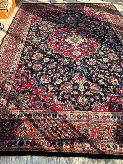 Persian Mashhad Hand Knotted Wool Area Rug 9’9” x 13’3” - Tampa Home & Garden Store