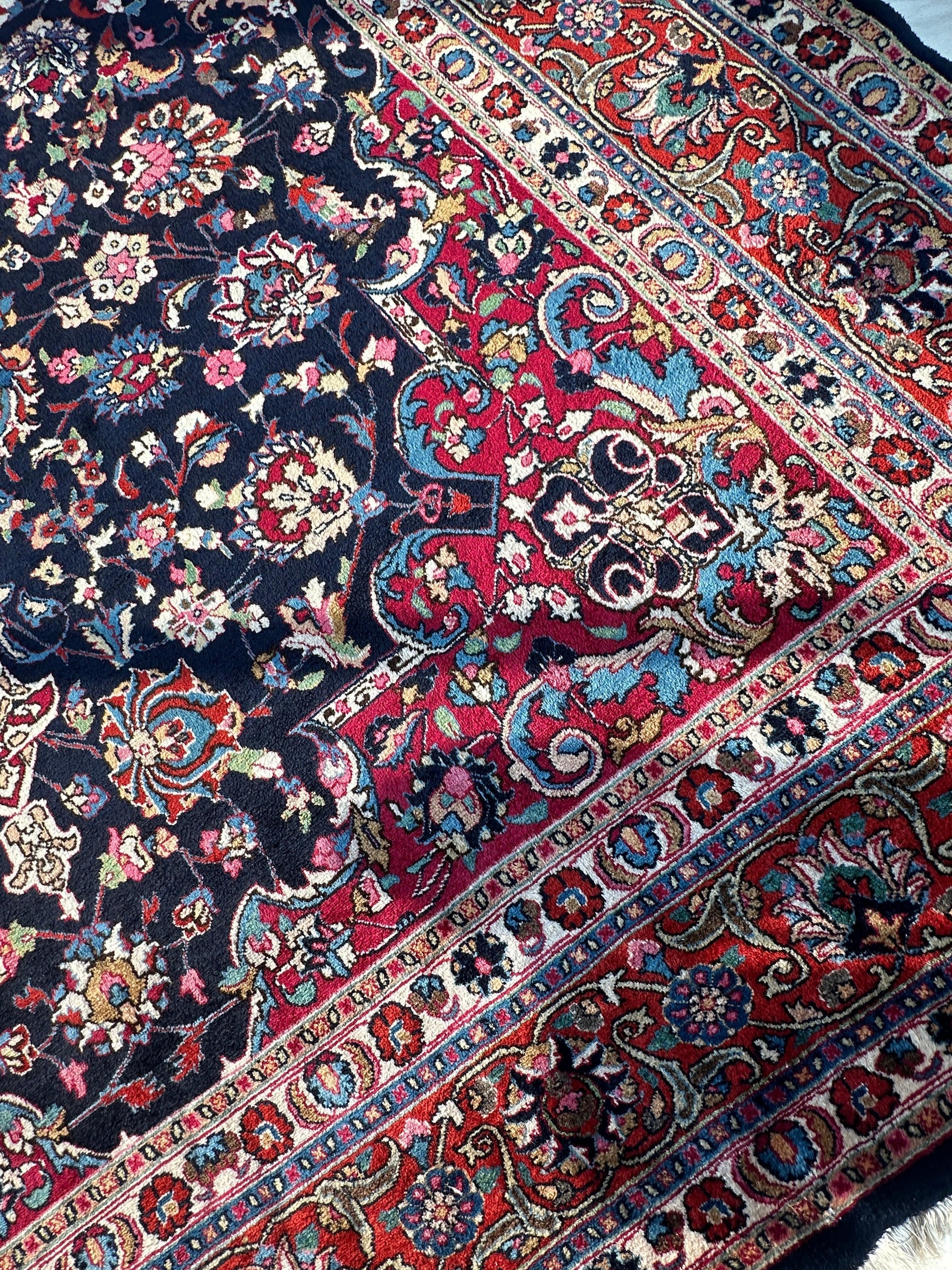 Persian Mashhad Hand Knotted Wool Area Rug 9’9” x 13’3” - Tampa Home & Garden Store