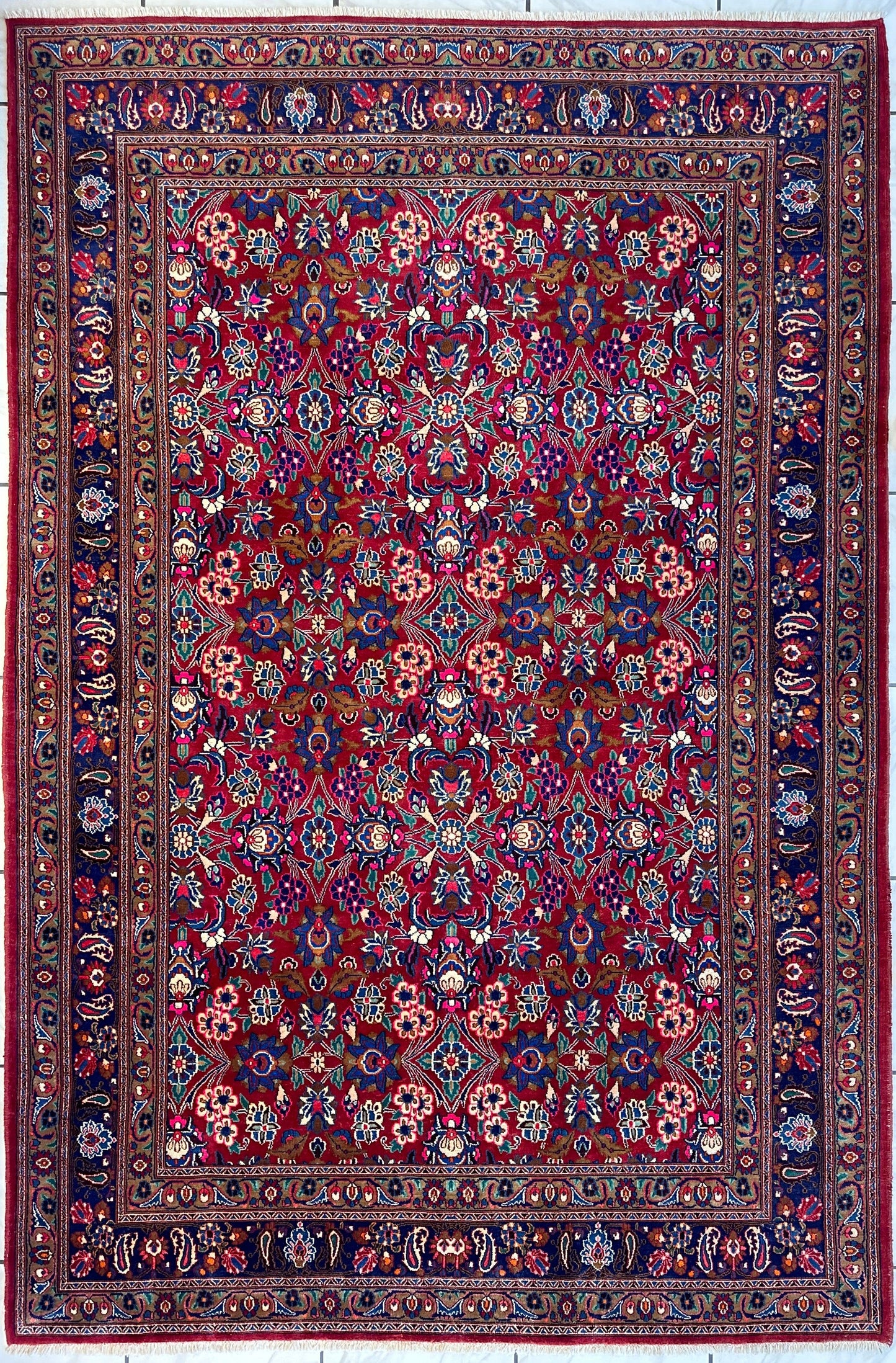 Persian Mashhad I Fine Allover Rug Wool 7 x 10 - Tampa Home & Garden Store