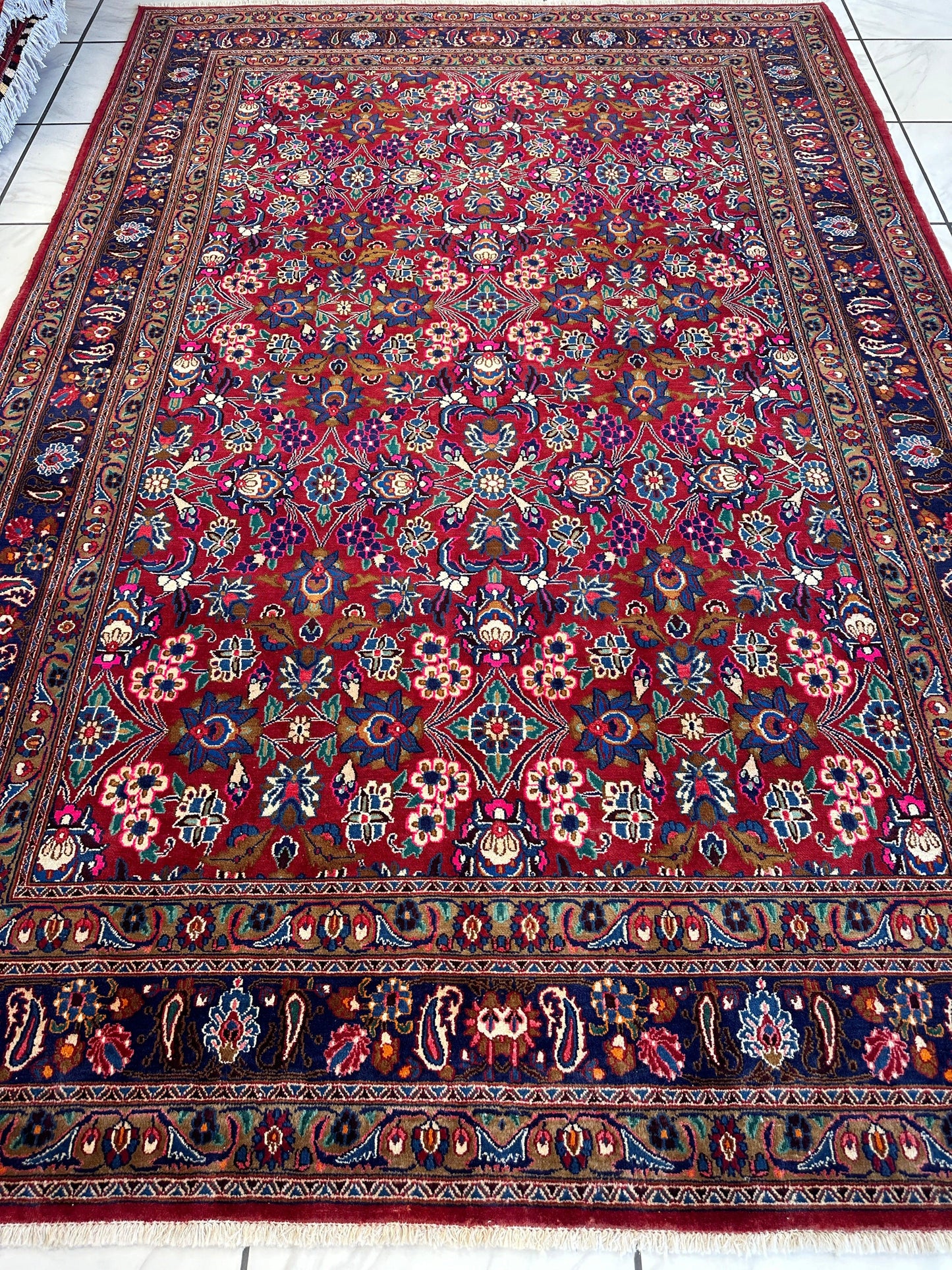 Persian Mashhad I Fine Allover Rug Wool 7 x 10 - Tampa Home & Garden Store