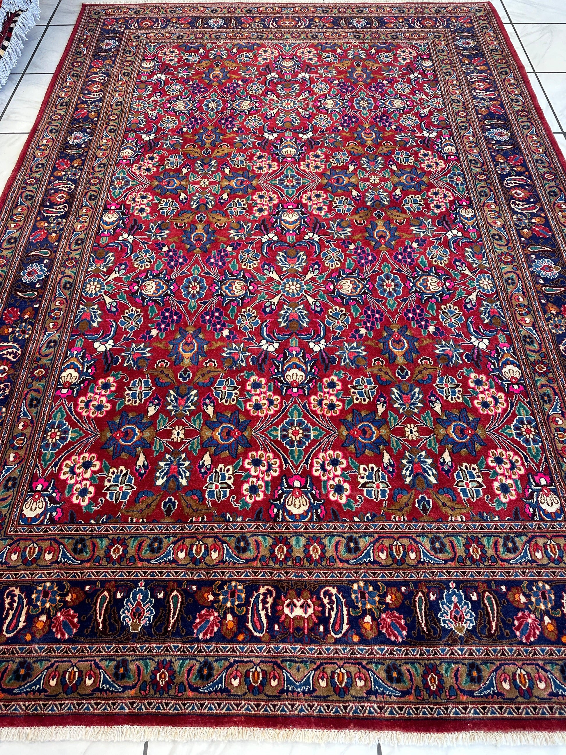 Persian Mashhad I Fine Allover Rug Wool 7 x 10 - Tampa Home & Garden Store