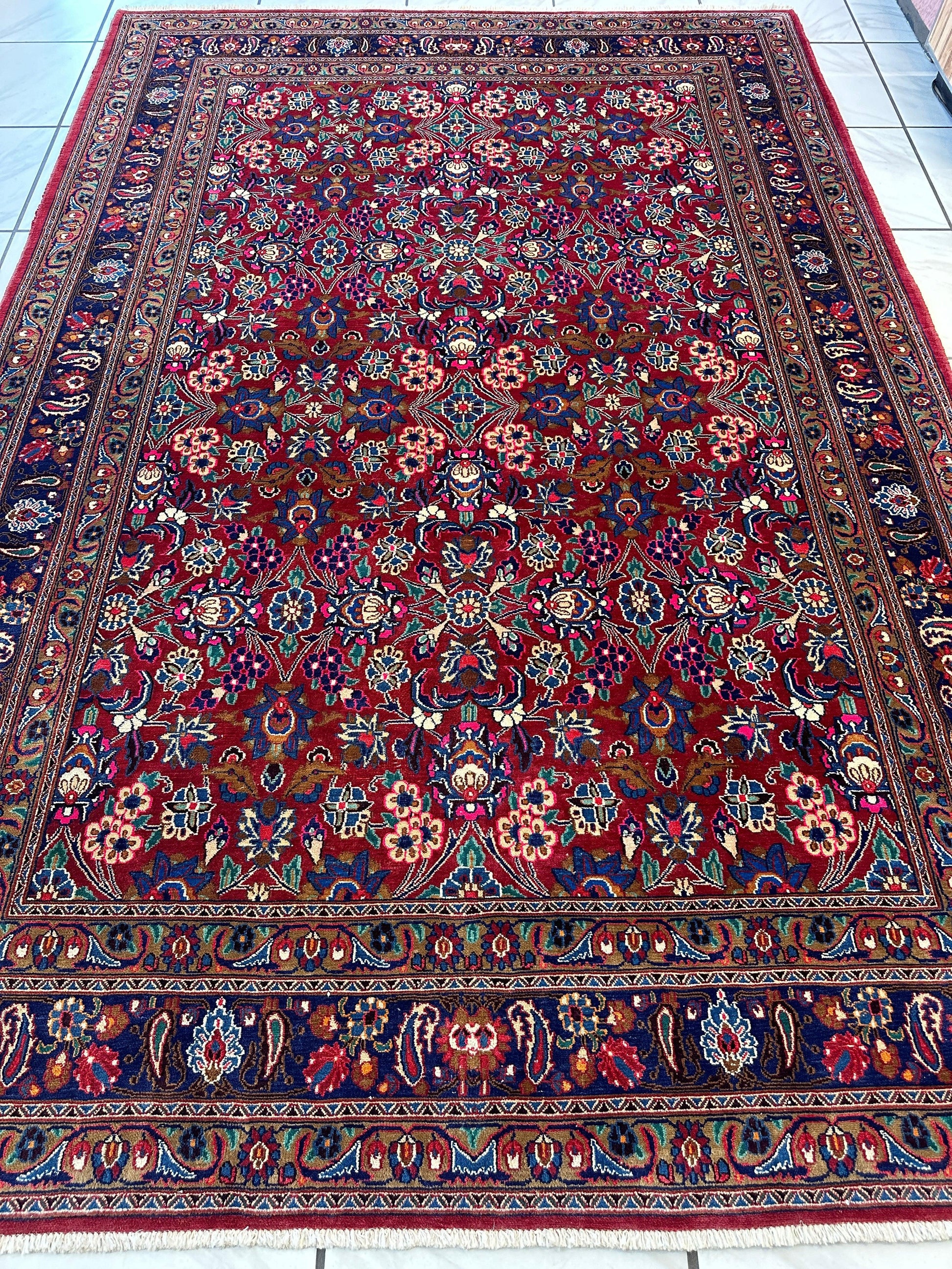 Persian Mashhad I Fine Allover Rug Wool 7 x 10 - Tampa Home & Garden Store