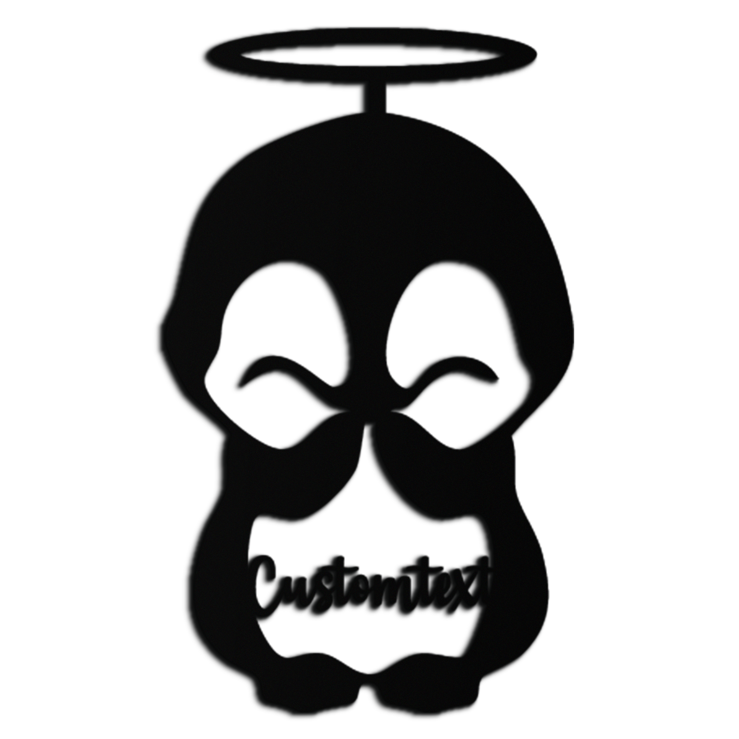 Personalized Cute Angel Penguin Metal Wall Art – Custom Text Adorable Black Steel Decor for Kids Rooms and Nurseries- KAF449 - Tampa Home & Garden Store