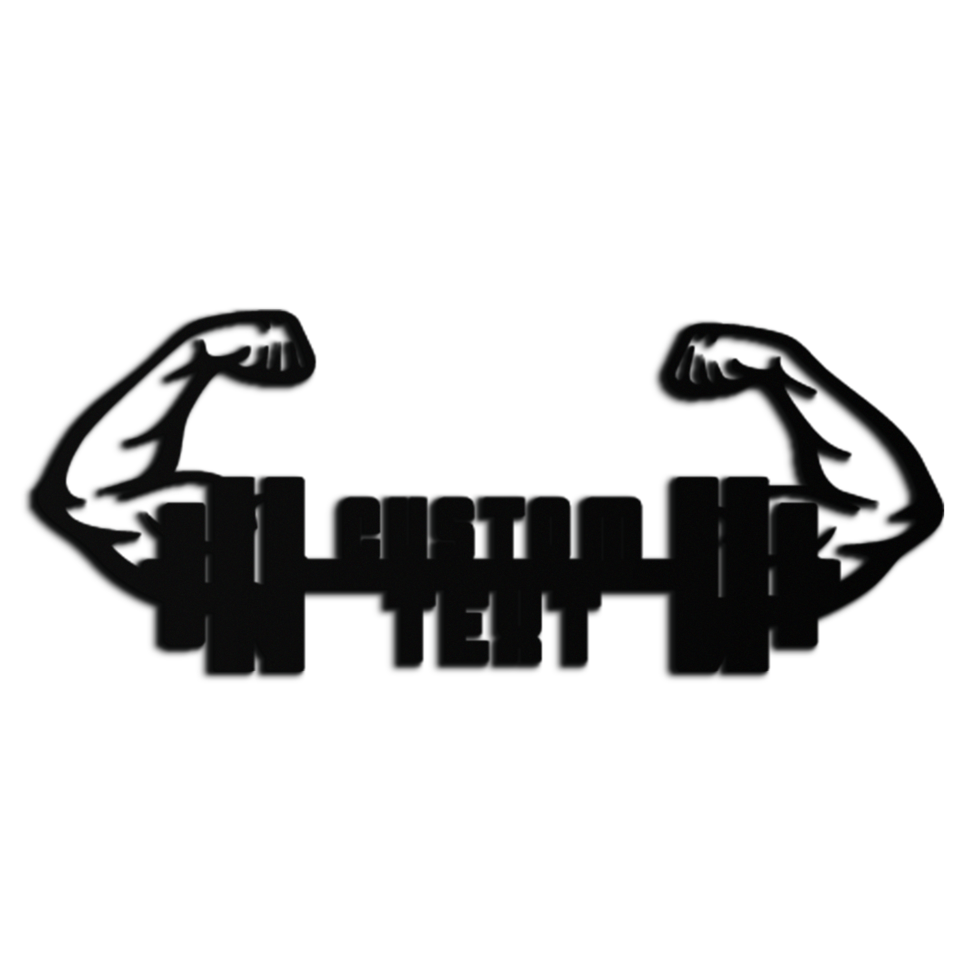 Personalized Fitness Barbell Metal Wall Art – Custom Text Muscular Arms Black Steel Decor for Gym and Workout Spaces- KAF448 - Tampa Home & Garden Store
