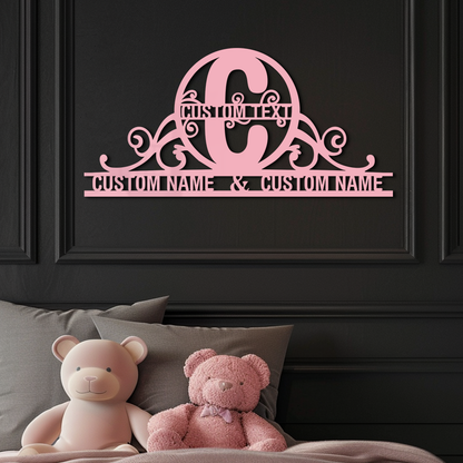 Personalized Initial Monogram Metal Wall Art – Custom Family Name Sign - KAFGP130 - Tampa Home & Garden Store