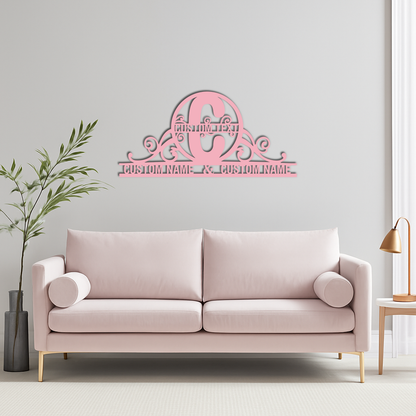 Personalized Initial Monogram Metal Wall Art – Custom Family Name Sign - KAFGP130 - Tampa Home & Garden Store