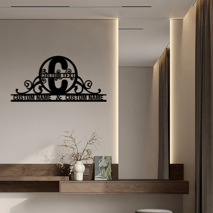 Personalized Initial Monogram Metal Wall Art – Custom Family Name Sign - KAFGP130 - Tampa Home & Garden Store